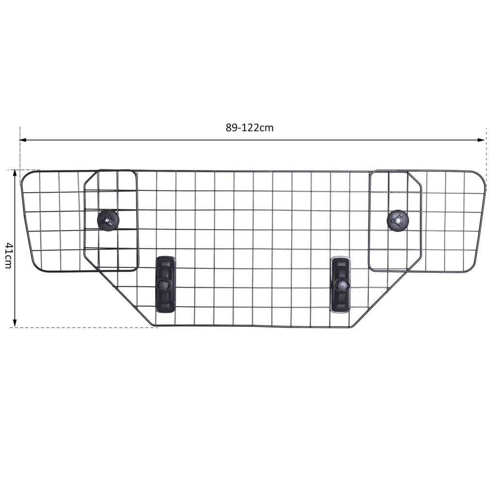 Grade de Segurança de Carro para Cães Universal Grade de Segurança para Cães com Largura Ajustável 89-122x41cm Preto — foto 3