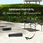 Mesa de Campismo Dobrável de Metal com Tampo Enrolável e Bolsa de Transporte Mesa de Piquenique Portátil para Campismo Trekking Praia e Barbecue 95x55x50 cm Preto — foto 4