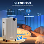Desumidificador 12L/dia Depósito 2,1L Silencioso Desumidificador Elétrico com 4 Modos Ecrã LED Temporizador Desligamento Automático Bloqueio Infantil e Drenagem Contínua até 12-25㎡ Branco — foto 4