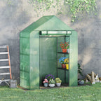 Estufa de Jardim 140x70x190cm Estufa com 4 Prateleiras Porta Enrolável Cobertura de PE 140g/m² e Estrutura de Aço para Cultivos de Plantas Flores Verde — foto 2