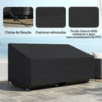Capa Protetora para Móveis de Jardim Cobertura de Móveis de Tecido Oxford 600D Impermeável para Sofás Bancos 218x111x63-101 cm Preto — foto 4