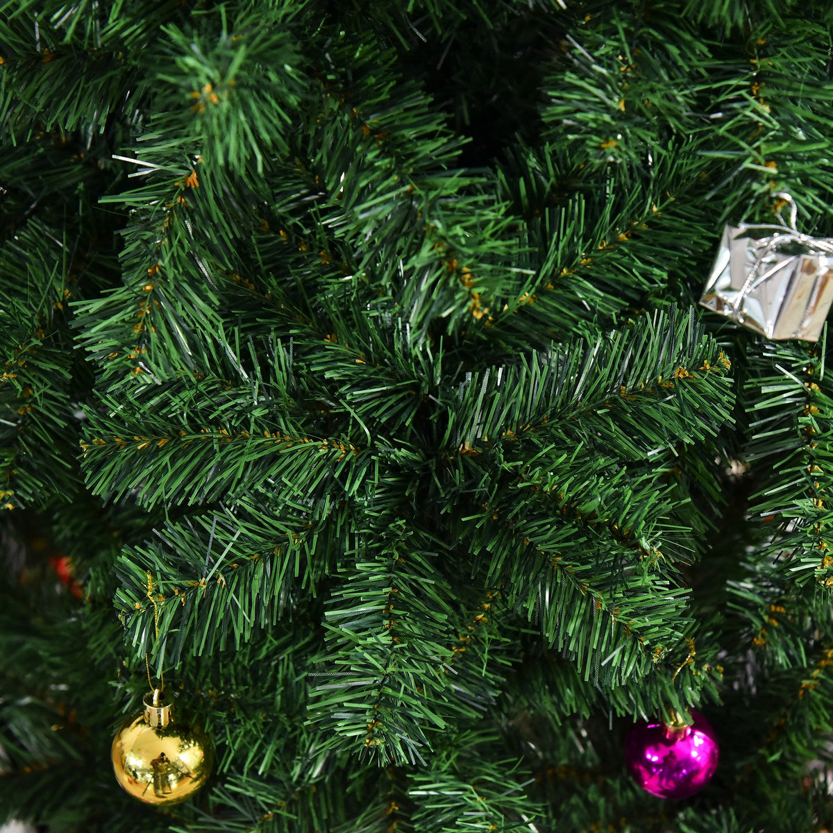 Árvore de Natal Artificial 150cm Ignífugo com 420 Ramos 48 Decorações Folhas de PVC e Suporte Metálico Decoração de Natal para Interior Verde — foto 9