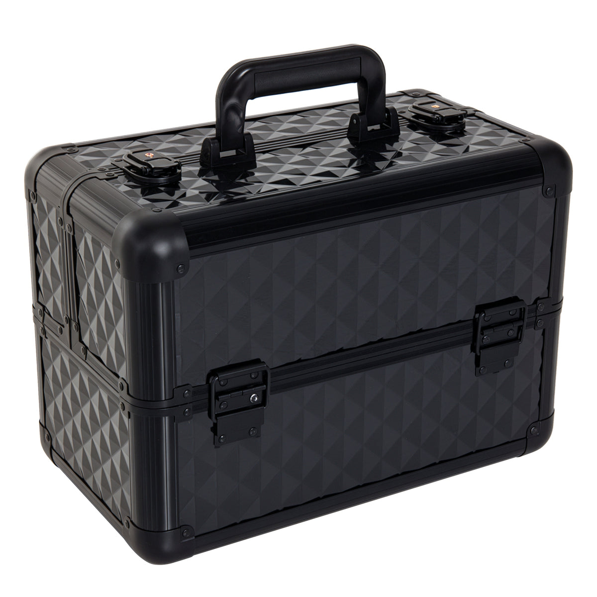 Estojo de Maquilhagem Mala de Maquilhagem Organizador de Cosméticos Profissional Caixa de Produtos de Beleza Portátil 35,5x20x25,5 cm Preto — foto 1
