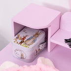 Penteadeira Infantil com Banco e Espelho Tipo Princesa Mesa de Maquilhagem de Madeira Rosa Brinquedo para Meninas 3+ Anos 60x34x93 cm — foto 8