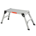 Plataforma de Trabalho de Liga de Alumínio Plataforma de Trabalho Dobrável com Pés Antiderrapantes 113x41x48,5cm Prata — foto 1