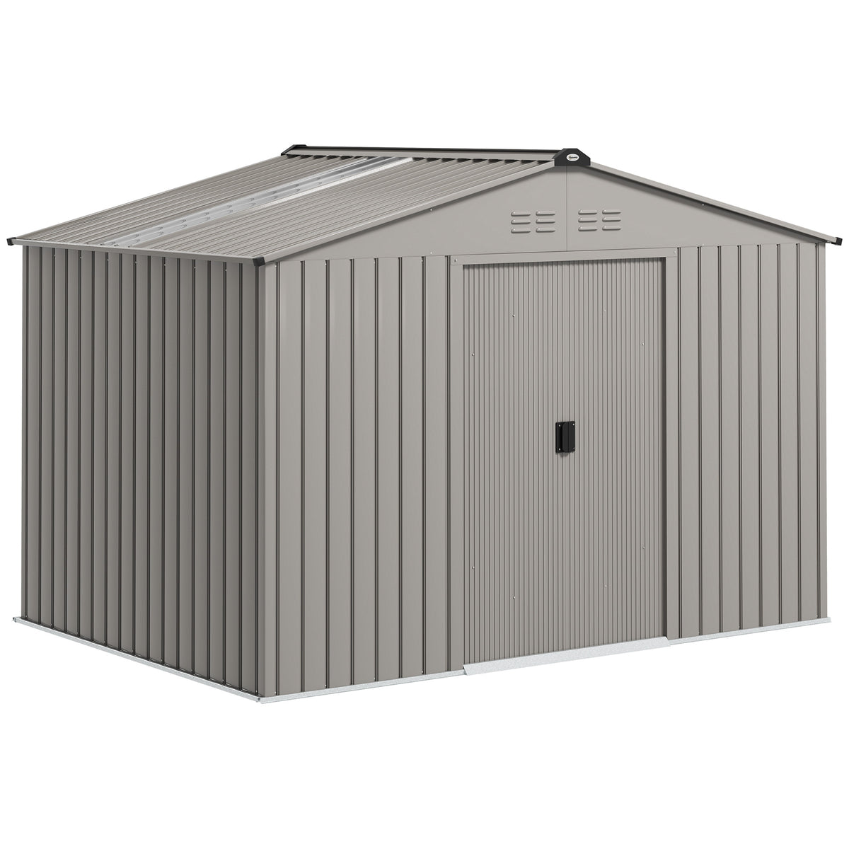 Abrigo de Jardim Exterior 4,9 m² 277x195x192cm Abrigo e Jardim Metálico para Armazenamento de Ferramentas com Base Incluída (Chão não Incluído) e 4 Janelas Verde Escuro - Modelo 2 — foto 1