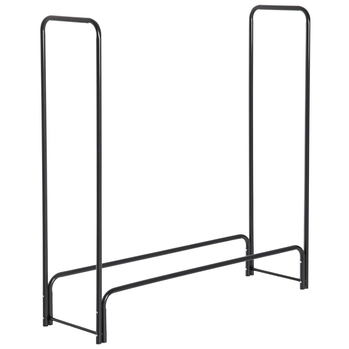 Suporte para Lenhas 122x35x122 cm Porta Lenha de Metal para Exterior e Interior Carga Máxima 150 kg Preto — foto 1