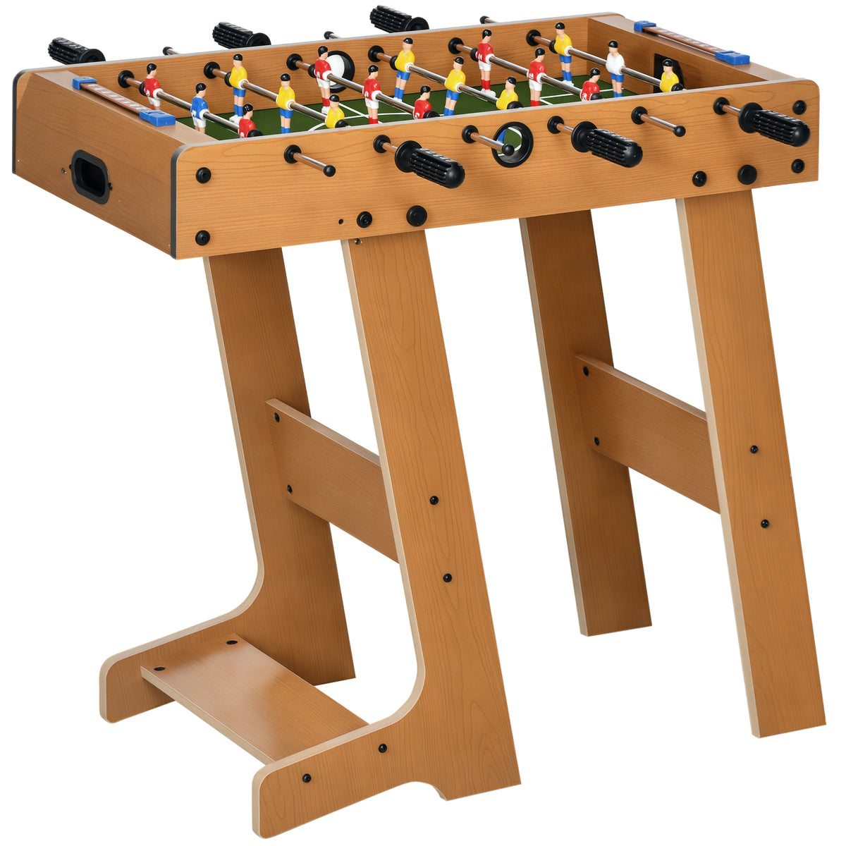 Mesa de Matraquilho para Crianças e Adultos Matraquilho 69x37x70cm com 2 Bolas 6 Hastes Metálicas 2 Placares de Pontos 18 Jogadores Pés Dobrável para Familias Festas Madeira — foto 1