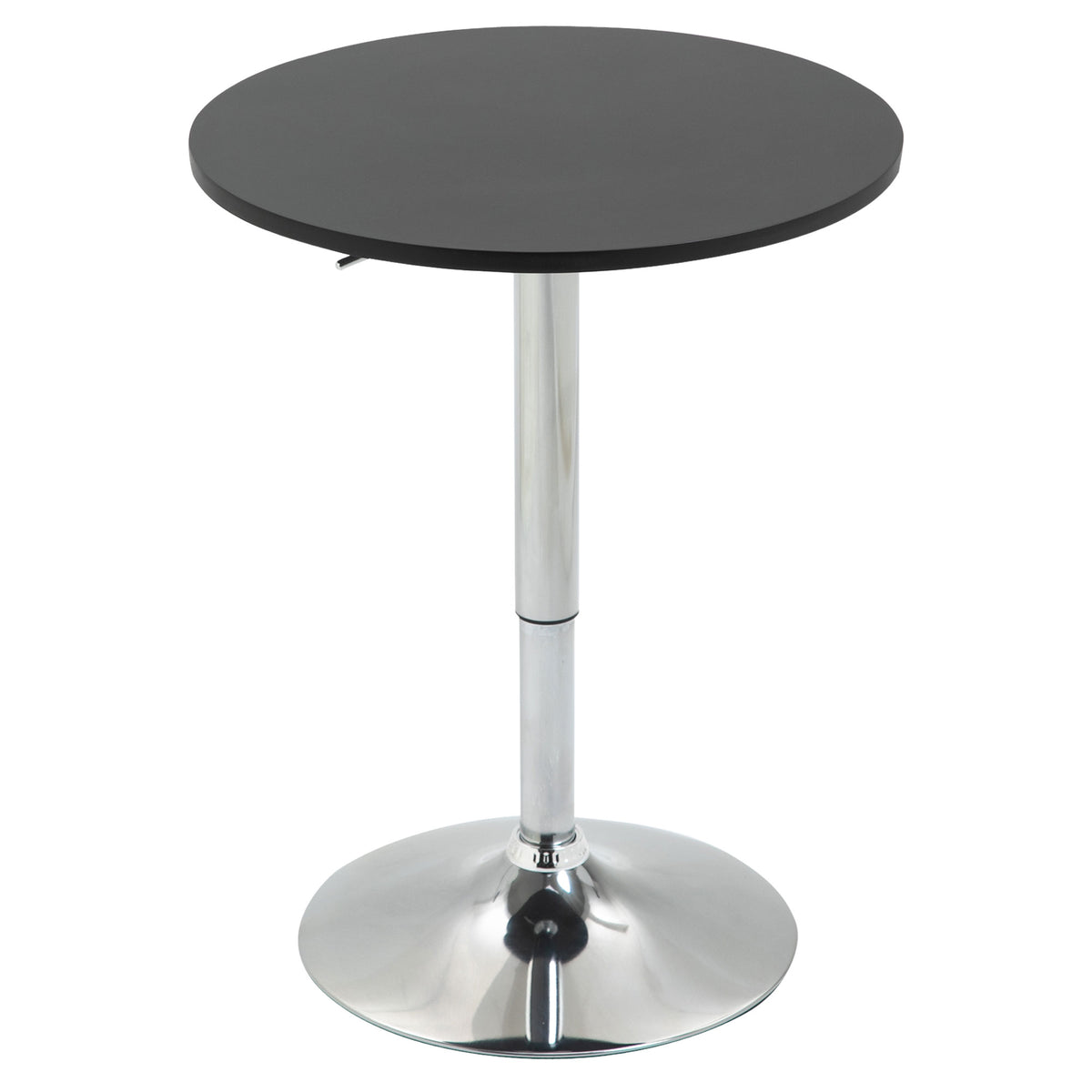 Mesa de bar ajustável em altura com base redonda e antideslizante para cozinha sala de jantar Ø60x69-93 cm Preto — foto 1