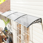 Marquise para Portas e Janelas 295x90 cm Marquise com Proteção para Sol e Chuva com Painéis de Policarbonato e Liga de Alumínio Transparente — foto 2