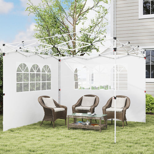 2 Paredes Laterais para Tenda 3x2 m Parede Lateral de Tecido Oxford com 2 Janelas Apto para tendas 3x3 m e 3x6 m Branco — foto 2