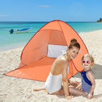 Tenda Pop-up Instantâneo e Portátil com Janelas Protetoras para Piquenique, Praia e Camping com Proteção UV Laranja — foto 7