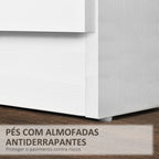 Mesa de Cabeceira Moderna Mesa de Cabeceira com 3 Gavetas e Puxadores de Alumínio para Dormitório 40x35x58 cm Branco — foto 6