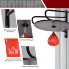 Pera de Boxe com Suporte de Parede Punching Ball para Boxe com Plataforma Ajustável em Altura Suporte Giratório e Insuflador 60x73x80 cm Vermelho e Preto — foto 4