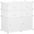 Armário Modular de Plástico Armário Modular com 6 Cubos Organizador de Roupas Sapatos Brinquedos 75x37x73cm Branco — foto 1