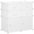 Armário Modular de Plástico Armário Modular com 6 Cubos Organizador de Roupas Sapatos Brinquedos 75x37x73cm Branco — foto 1