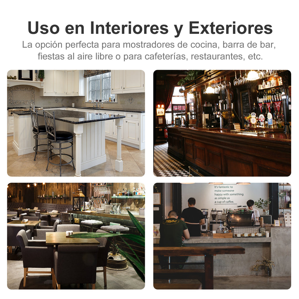 Conjunto de 4 Bancos de Bar Empilháveis Estilo Industrial com Apoios para Pés, Adequados para Interiores e Exteriores 43x43x76 cm Carga até 120 kg Cor Preto — foto 7