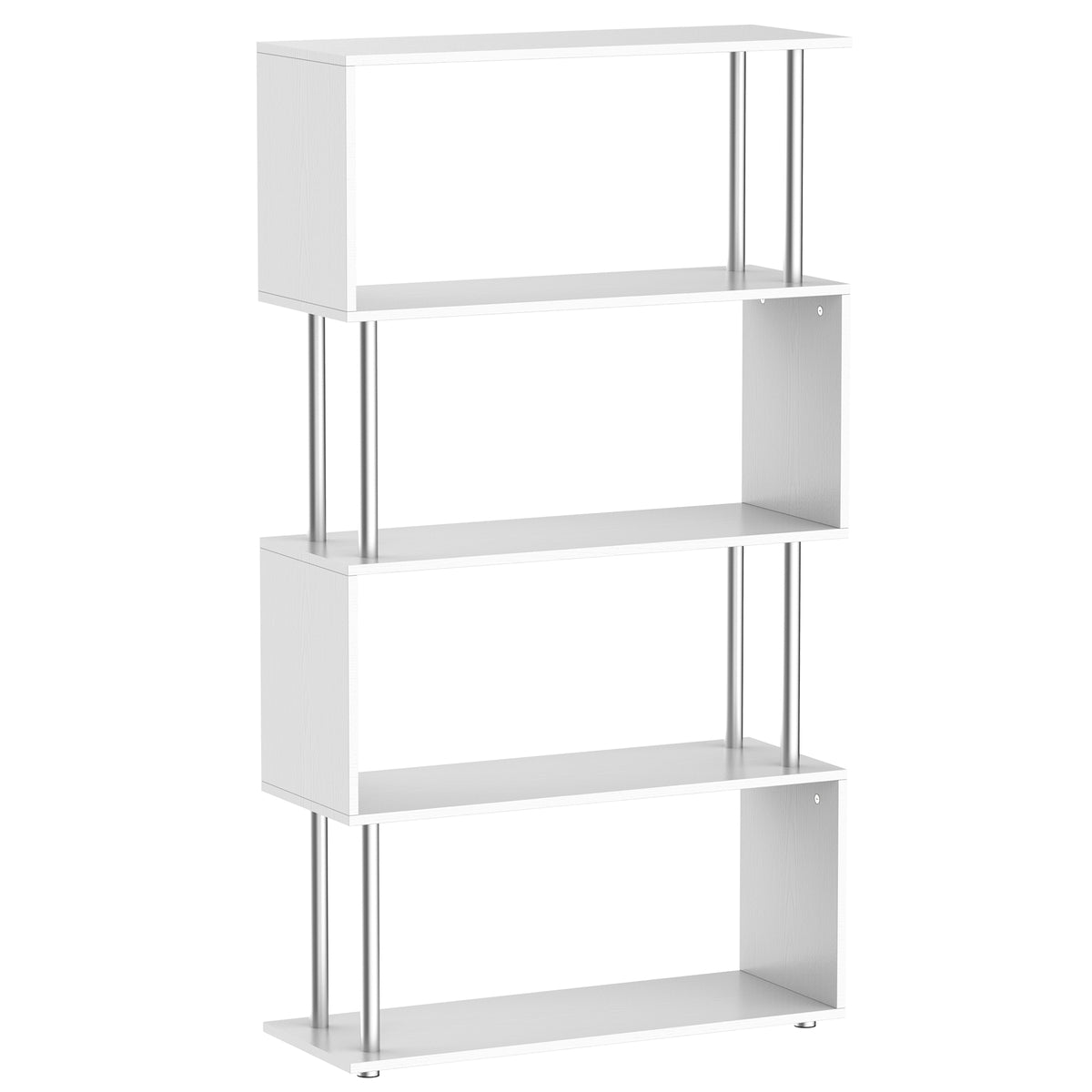 Estante de madeira 80x30x145cm Estante Prateleiras Livraria Branco — foto 1