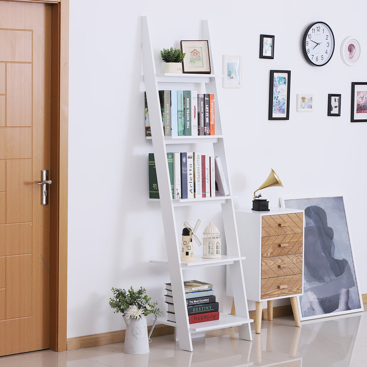 Estante em forma de Escada com 5 Prateleiras 50x40x195cm — foto 2