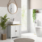 Móvel para Lavatório Pousar Móvel para Lavatório em Pé com 2 Portas 2 Puxadores e Prateleira Ajustável sem Lavatório 60x30x60 cm Branco — foto 5