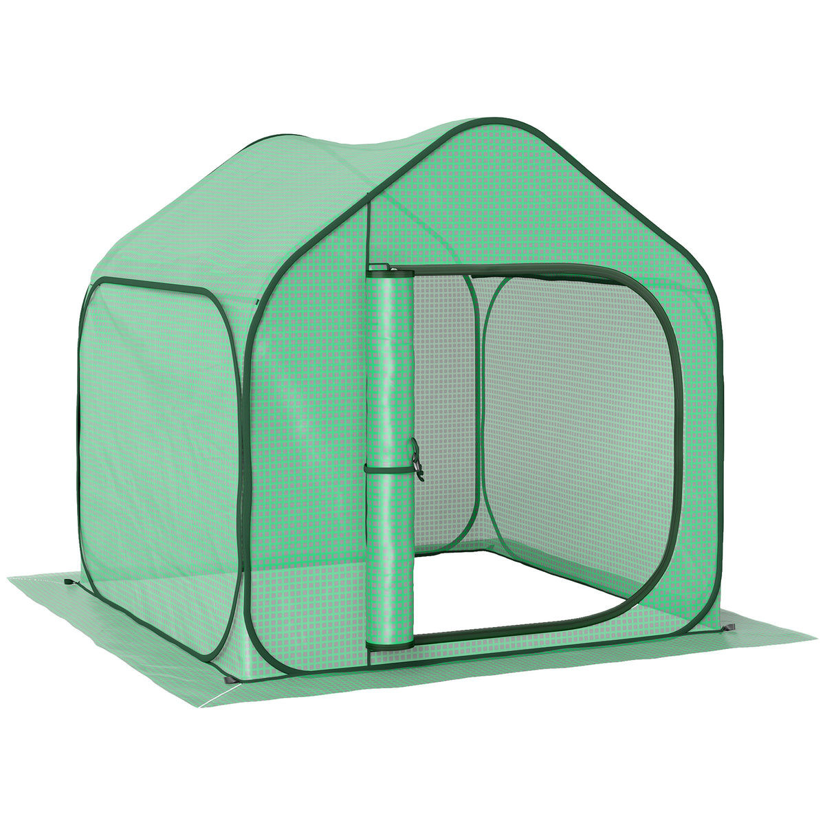 Mini Estufa Pop-up Pequena Estufa Legumes Plantas Flores com Porta com Zíper em PE 150x148x148 cm Verde — foto 1