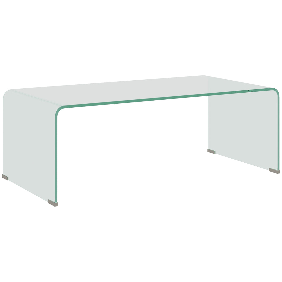 Mesa de Centro em Vidro Estável Design Monobloco Simples e Moderna 100x50x35 cm Transparente — foto 1