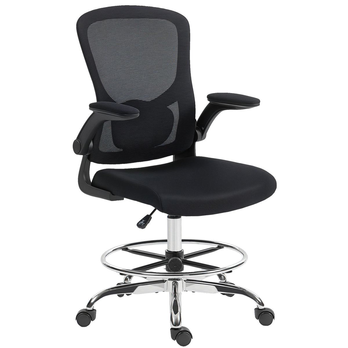 Cadeira de Escritório Ergonômica Cadeira de Desenho Suporte Lombar 4D Apoios de Braço Eleváveis 60x60x108-132 cm Preto — foto 1