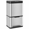 Lixeira Automática para Reciclagem com Sensor, 3 Compartimentos (2x12.5L+15L), em Aço Inox, Baldes Removíveis — foto 1
