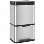 Lixeira Automática para Reciclagem com Sensor, 3 Compartimentos (2x12.5L+15L), em Aço Inox, Baldes Removíveis — foto 1