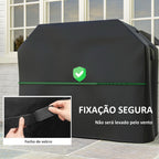 Capa para Barbecue Impermeável Capa Protetora para BBQ em Tecido Oxford 600D Anti-Vento Anti-Pó Anti-Humidade Anti-UV Capa de Barbecue com Fechos de Velcro 147x61x122 cm Preto — foto 5