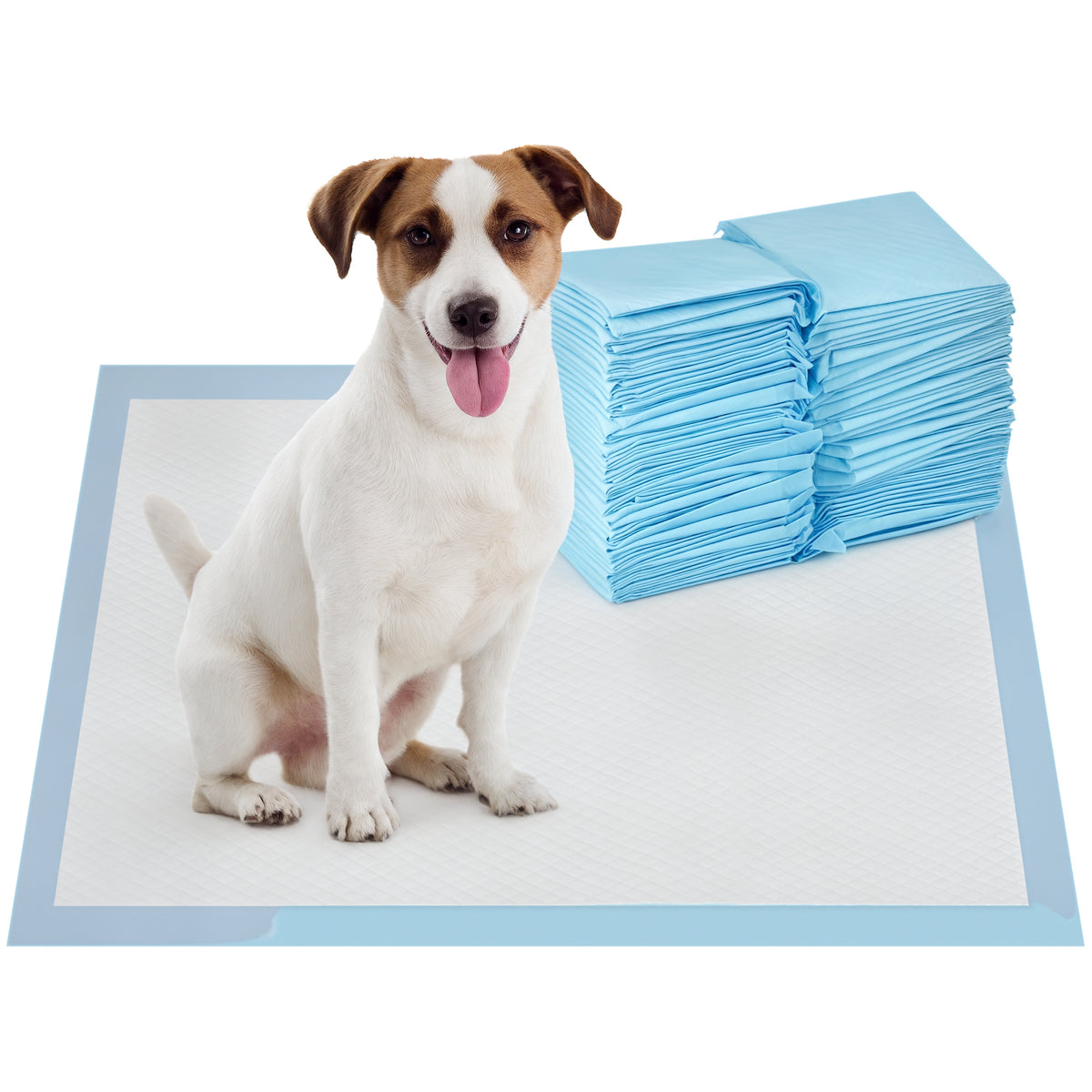 Resguardos de Treino Animais de Estimação 100 Unidades 45x60 cm Resguardos Absorventes para Cães Desenho com 6 Camadas com Superfície de Secagem Rápida Azul — foto 1