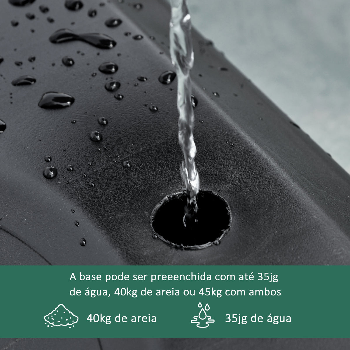 Tabela de Basquetebol para Exterior com Altura Ajustável 206-260 cm Cesta de Basquetebol com Rodas e Base Recarregável para Adolescentes e Adultos Preto — foto 5