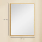 Espelho de Parede Retangular 80x60 cm Moldura em Madeira Natural Ideal para Banheiro Sala ou Quarto — foto 2