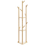 Cabide com ganchos e prateleiras 39x33x166 cm bambu — foto 2