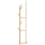 Cabide com ganchos e prateleiras 39x33x166 cm bambu — foto 3