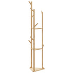 Cabide com ganchos e prateleiras 39x33x166 cm bambu — foto 4