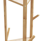 Cabide com ganchos e prateleiras 39x33x166 cm bambu — foto 6
