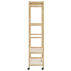 Cabide com prateleiras e rodas 110x40x180 cm bambu — foto 3