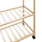 Cabide com prateleiras e rodas 110x40x180 cm bambu — foto 6