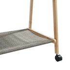Cabide com prateleiras e rodas 132x45,5x155,5 cm bambu — foto 7