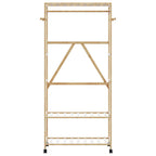 Cabide com prateleiras e rodas 90x40x179,5 cm bambu — foto 2