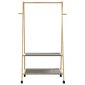 Cabide com prateleiras e rodas 96x45,5x155,5 cm bambu — foto 3