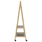 Cabide com prateleiras e rodas 96x45,5x155,5 cm bambu — foto 5
