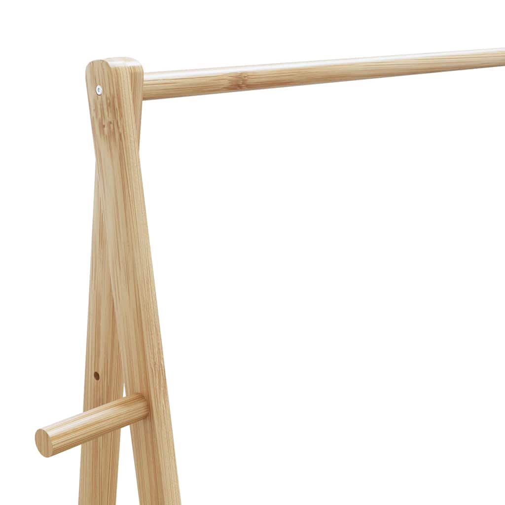 Cabide com prateleiras e rodas 96x45,5x155,5 cm bambu — foto 6