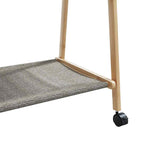 Cabide com prateleiras e rodas 96x45,5x155,5 cm bambu — foto 7