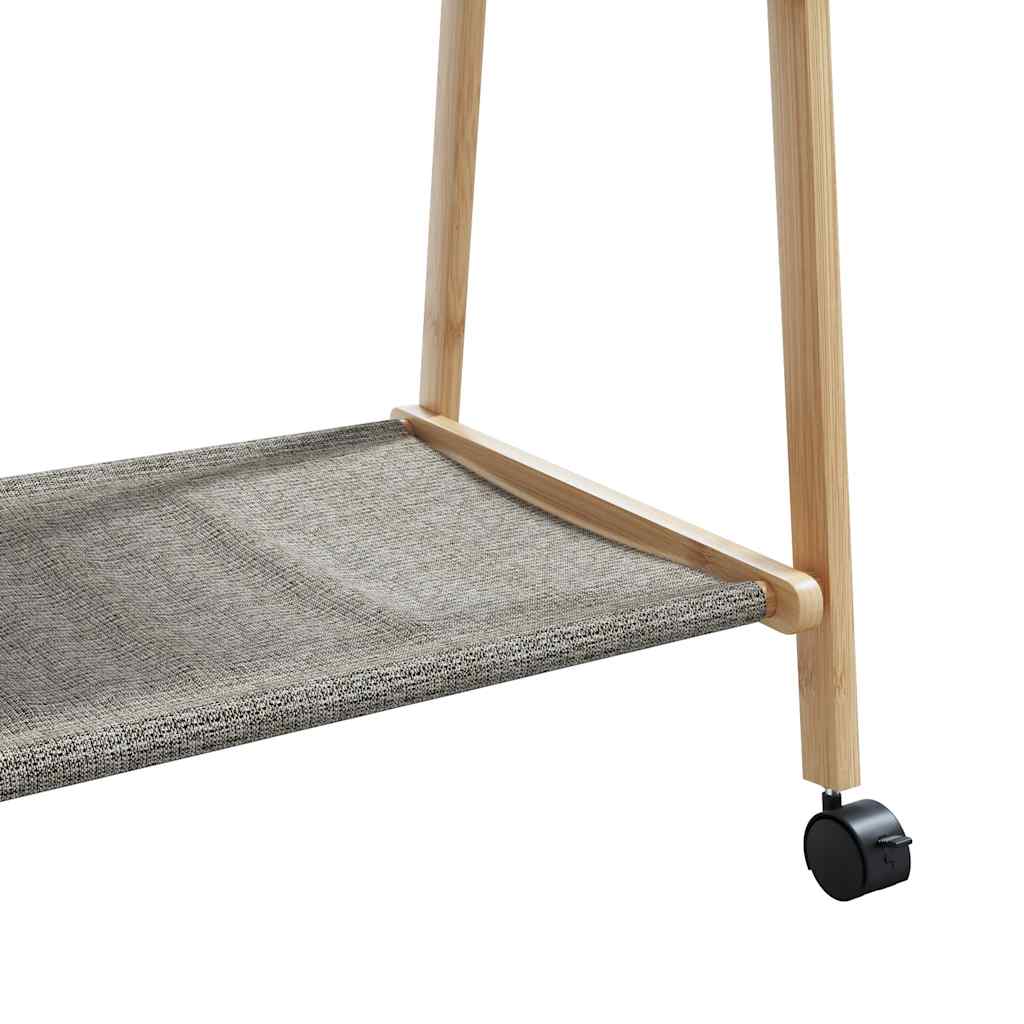 Cabide com prateleiras e rodas 96x45,5x155,5 cm bambu — foto 7