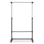 Cabideiro com Rodas e 2 Prateleiras para Roupa e Calçado com Altura Ajustável 168 x 84 x 42 cm — foto 5