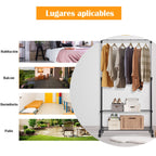 Cabideiro com Rodas e 2 Prateleiras para Roupa e Calçado com Altura Ajustável 168 x 84 x 42 cm — foto 7