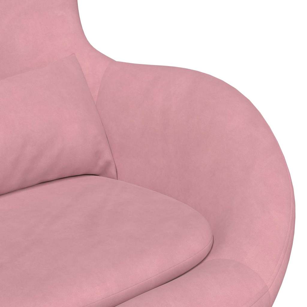 Cadeira Egg com Puff Rosa Veludo — foto 7