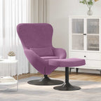 Cadeira Egg com Puff Roxo Veludo — foto 1